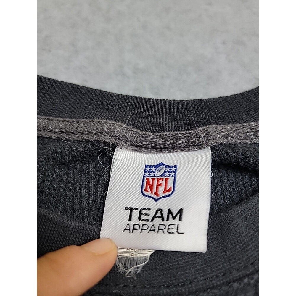 NFL Team Apparel Steelers Shirt Mens L Gray Thermal Long Sleeve Distressed DB24 - Picture 2 of 12
